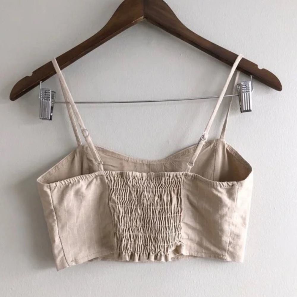 Leith Boho Button Down Spaghetti Strap Striped Br… - image 4